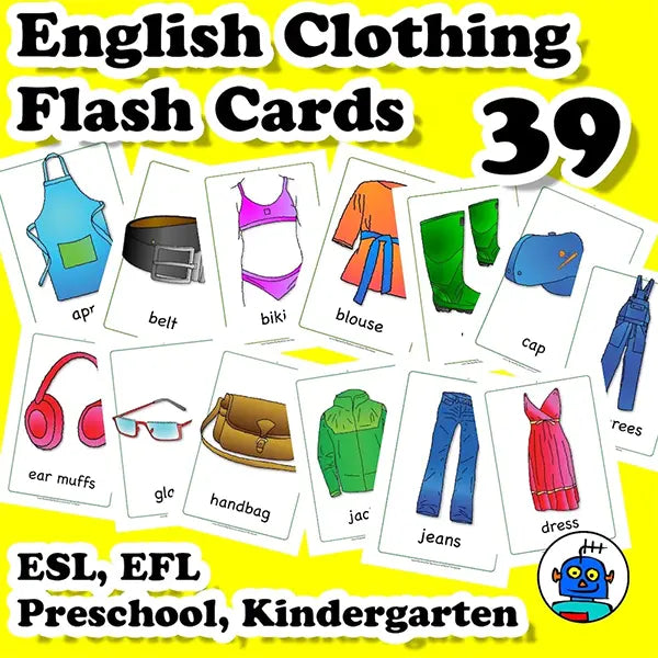 English Clothing Flash Cards  Digital Download – The Magic Crayons