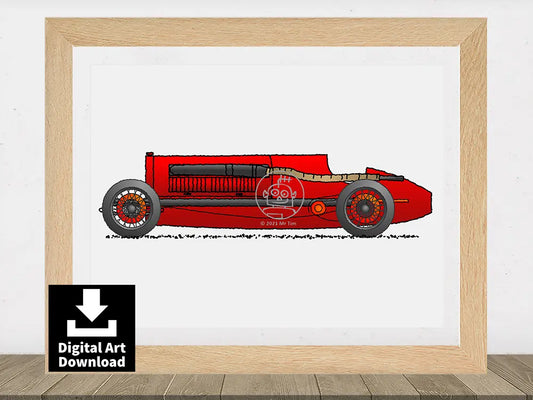 1934 Alfa Romeo Tipo B/P3 – Digital Illustration Download (E064)