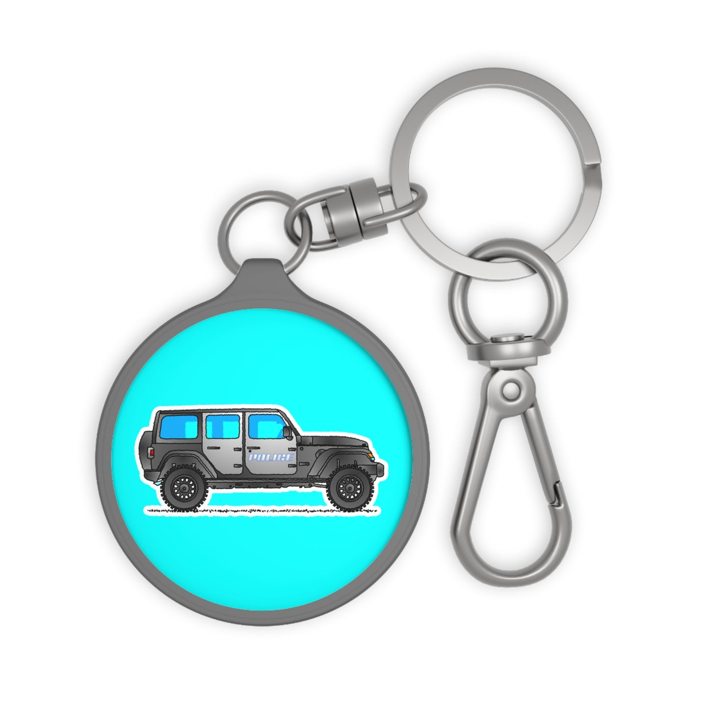 All-Terrain Police Car Keyring – Off-Road Law Enforcement Vehicle