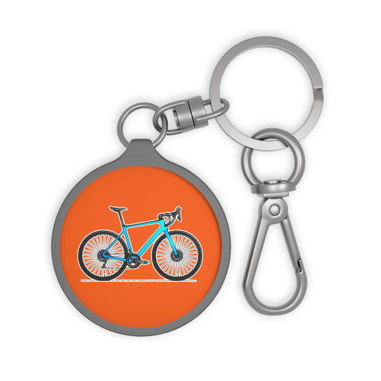 Bianchi Bicycle Keychain – Blue Bike on Orange Background