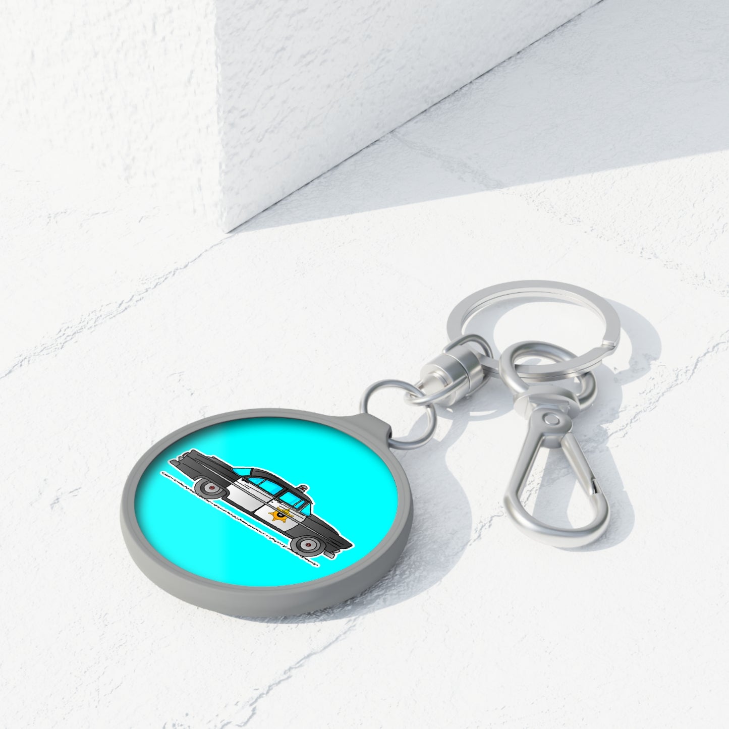 1950s Patrol Car Keyring – Classic Police Car Keychain