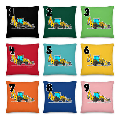 Backhoe Pillow Cushion, Personalized P013