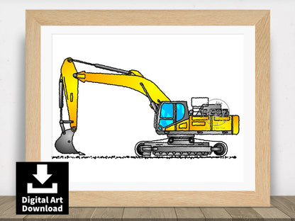 Excavator - Digital Illustration Download (E015)