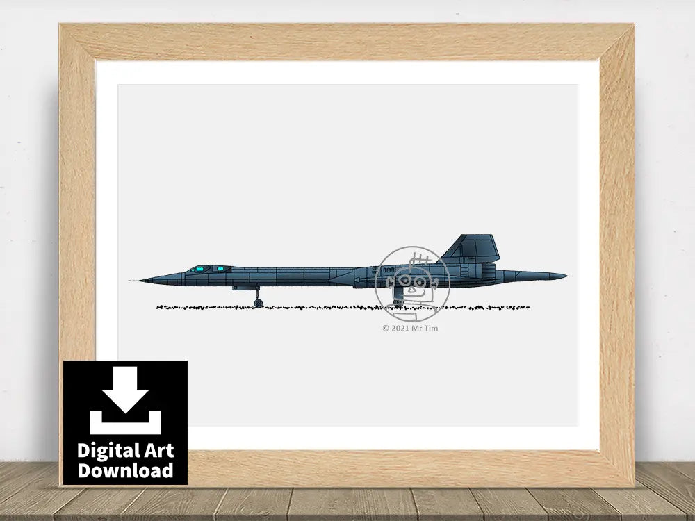 Lockheed SR-71 Blackbird - Digital Illustration Download (E142)