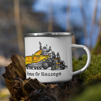 Asphalt Paver Enamel Mug, Personalized T010