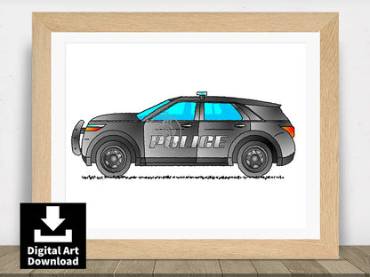 Ford Police Interceptor - Digital Illustration Download (E001)