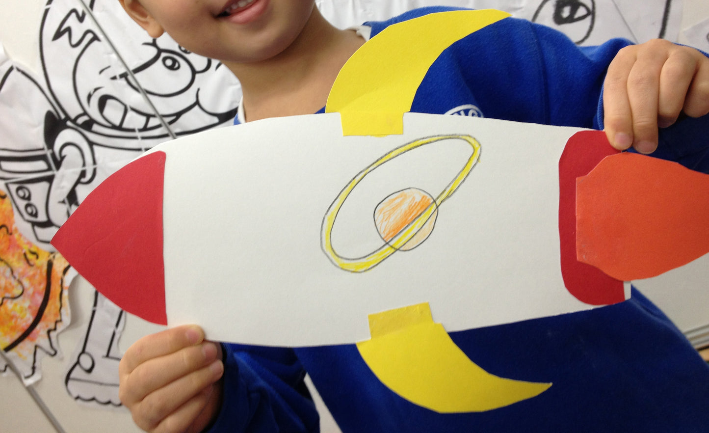 Free Children's Rocket Ship Craft Template. Digital Download.