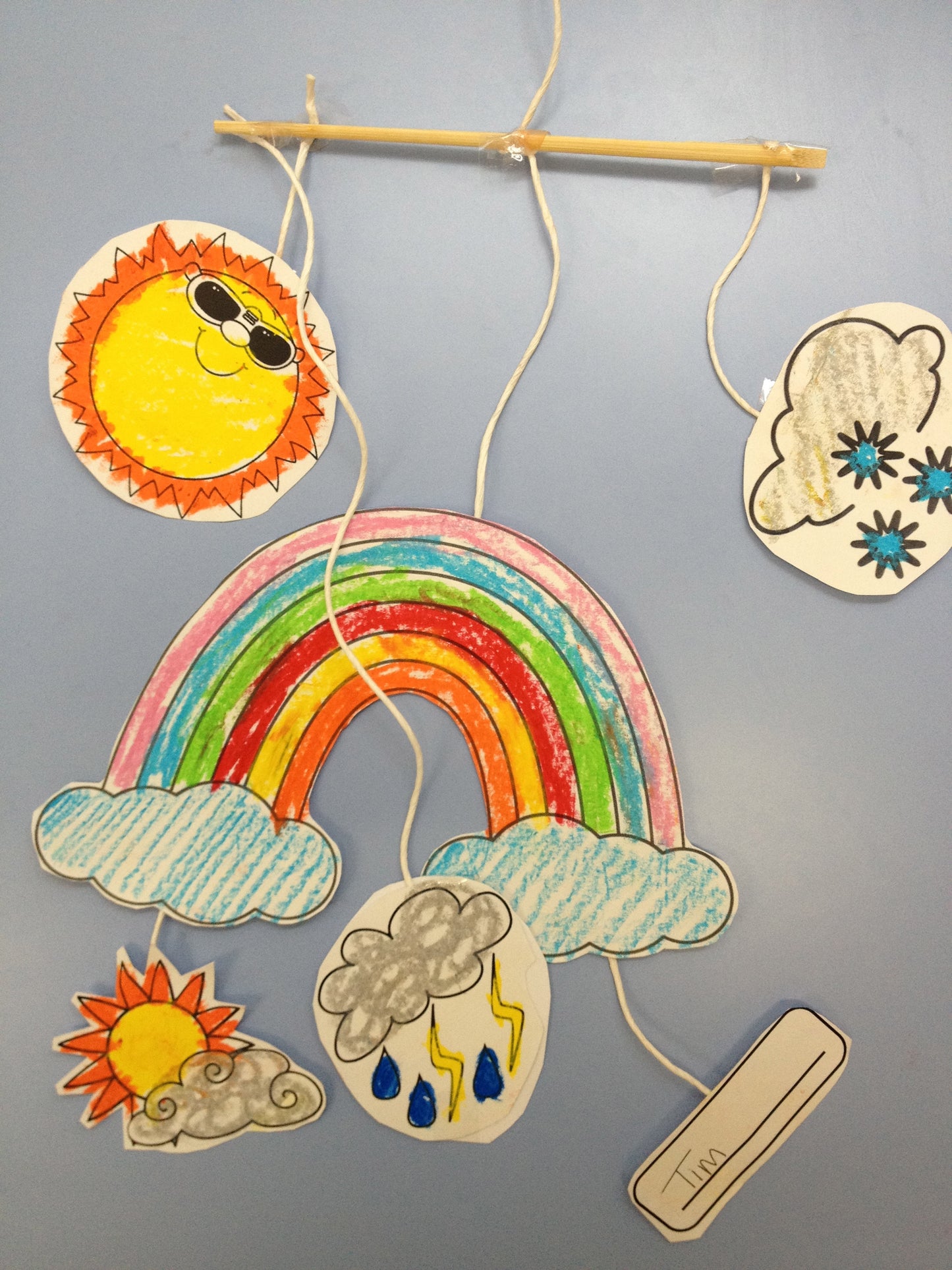 Free Weather Mobile Craft. Rainbows, Clouds, and Sunshine. Digital Download.