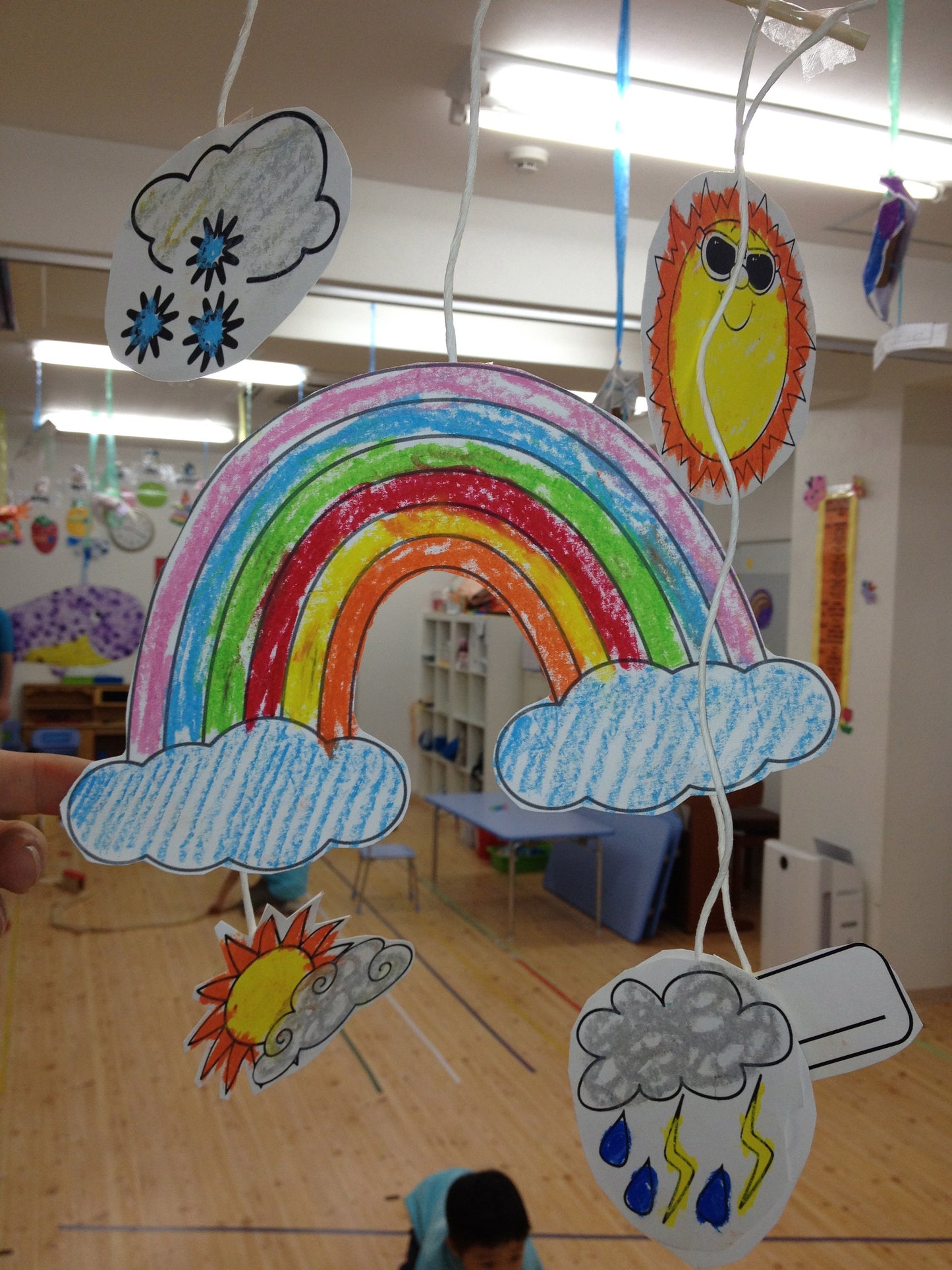 Free Weather Mobile Craft. Rainbows, Clouds, and Sunshine. Digital Download.