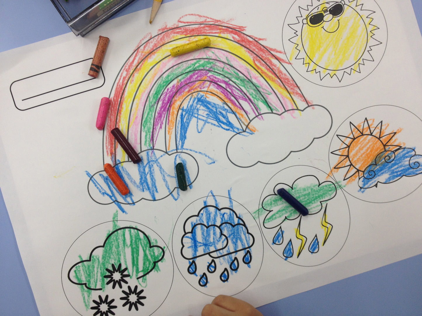 Free Weather Mobile Craft. Rainbows, Clouds, and Sunshine. Digital Download.