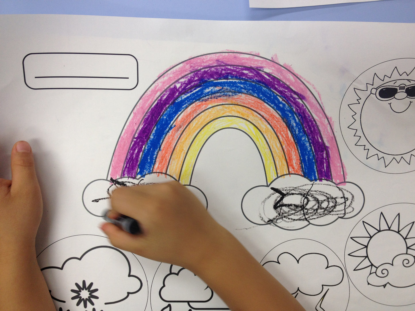 Free Weather Mobile Craft. Rainbows, Clouds, and Sunshine. Digital Download.