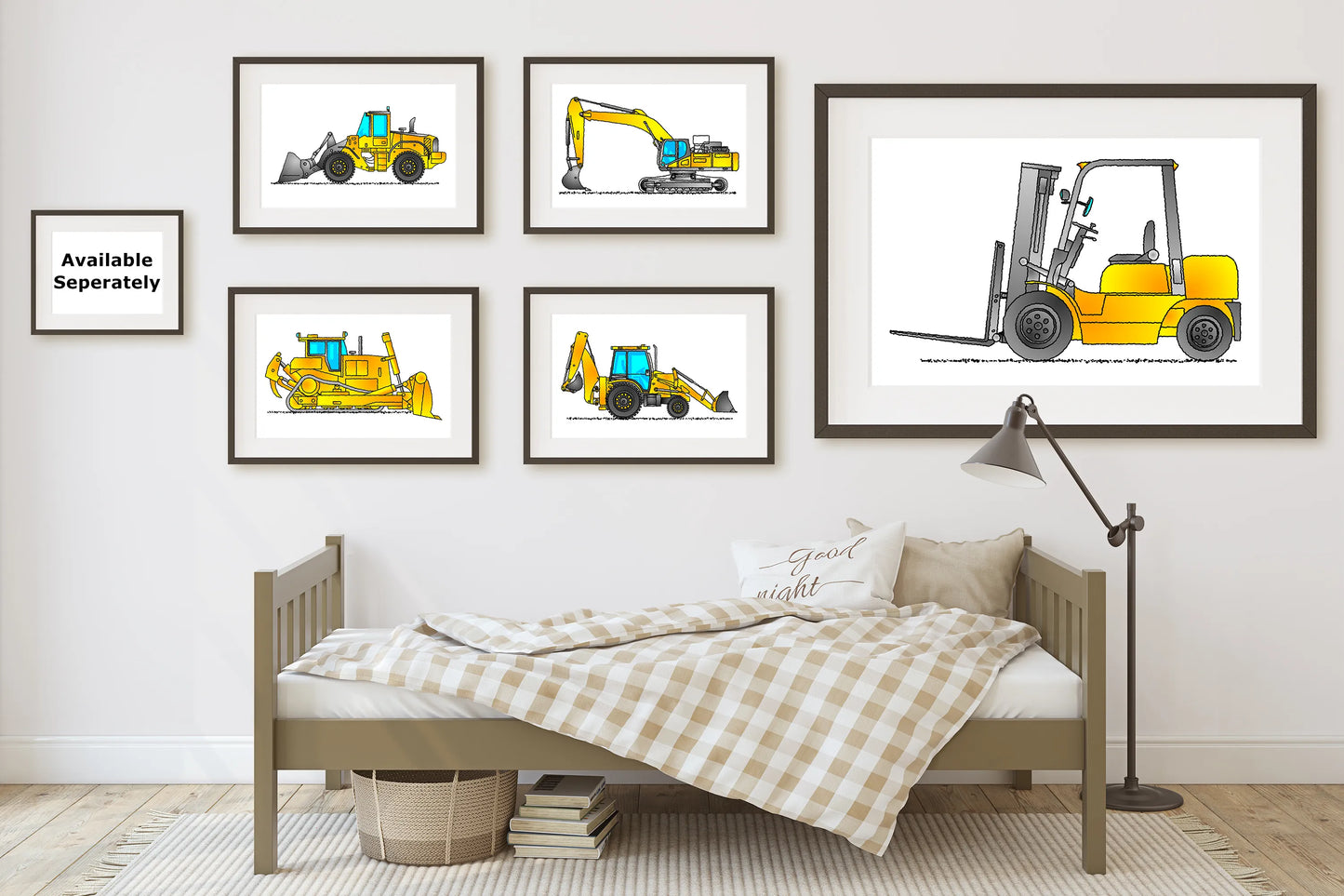 8-Wheeled Crane Print. Construction Vehicle. Poster Download E075