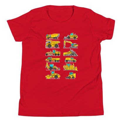 Construction Vehicles T-Shirt, Youth