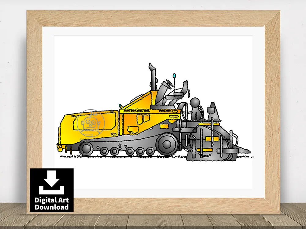 Asphalt Paver - Digital Illustration Download (E024)