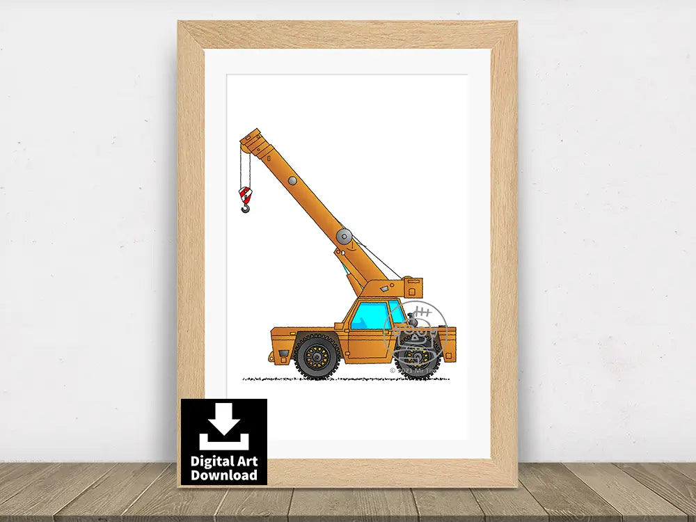 Carry Deck Crane (Orange) – Digital Illustration Download (E080)