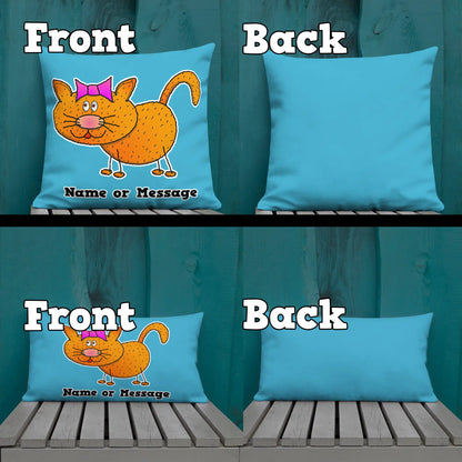 Orange Kitten Pillow Cushion, Personalized P015