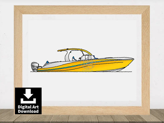 Eliminator Boats – Speed Boat - Digital Illustration Download (E056)