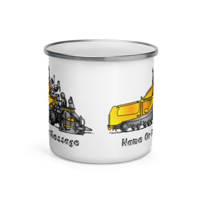 Asphalt Paver Enamel Mug, Personalized T010