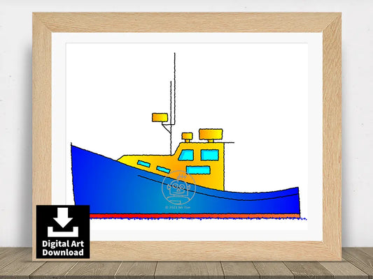 Fishing Boat – Digital Illustration Download (E035)