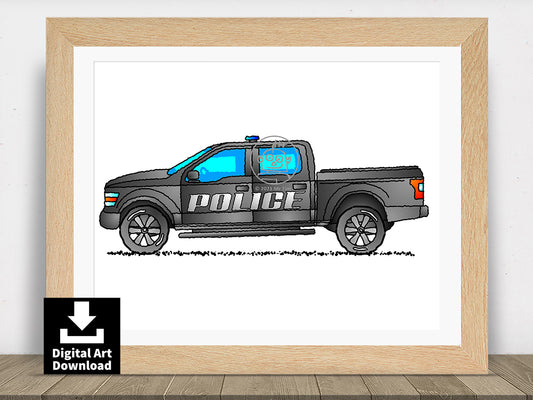 Ford F-150 Police Responder - Digital Illustration Download (E006)