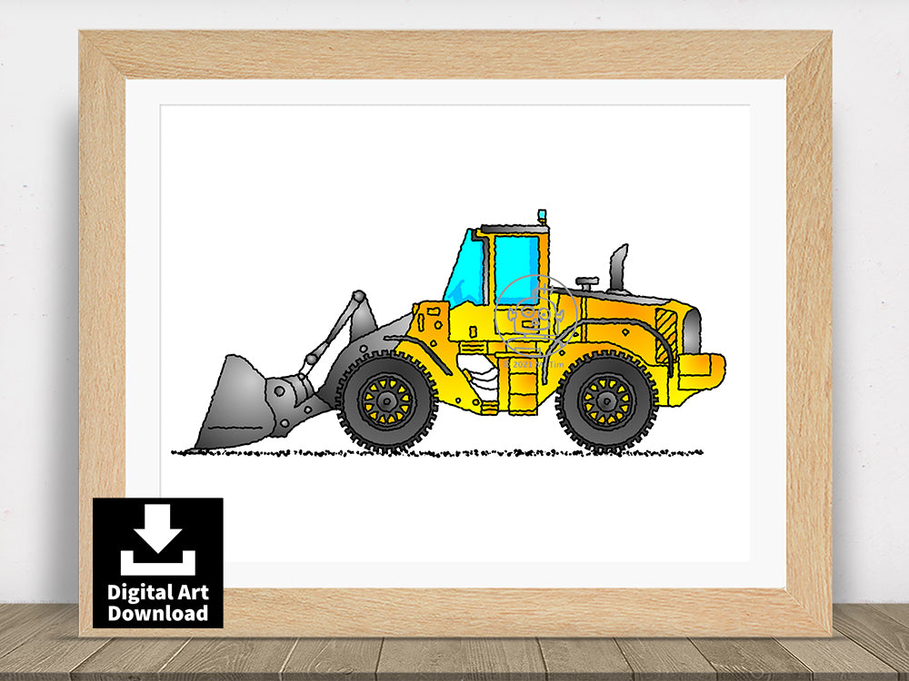 Front Wheel Loader - Digital Illustration Download (E011)