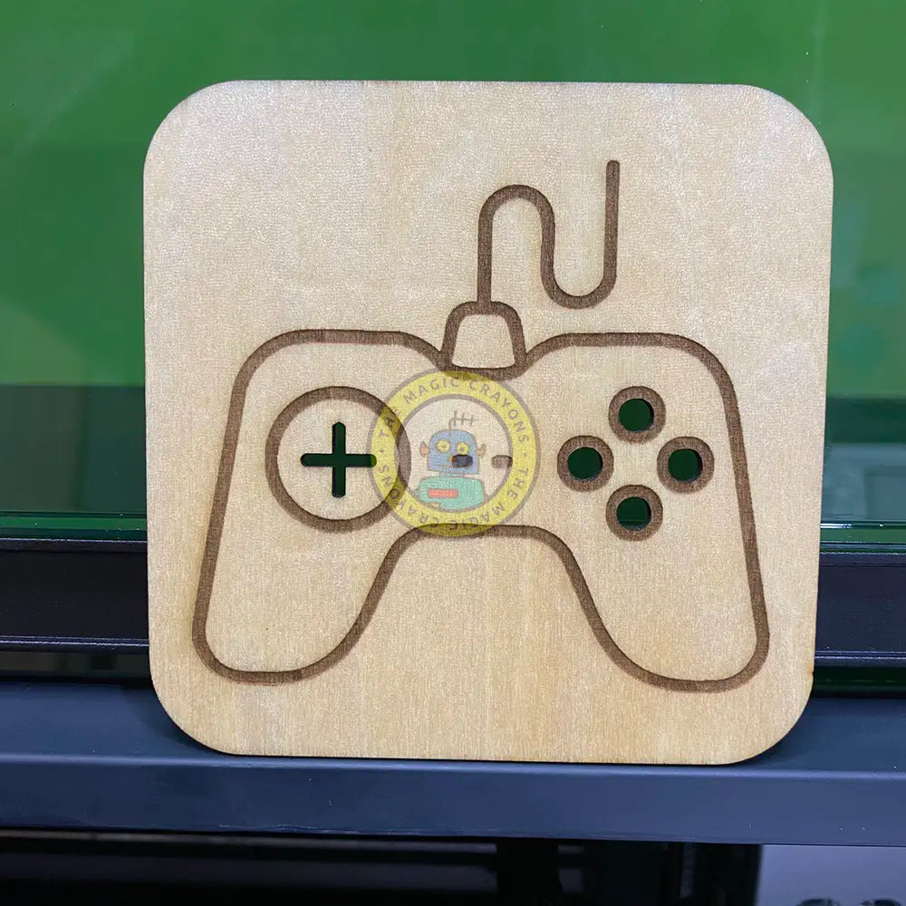 Game Controller Coaster – Laser Engraved Plywood Gaming Handset