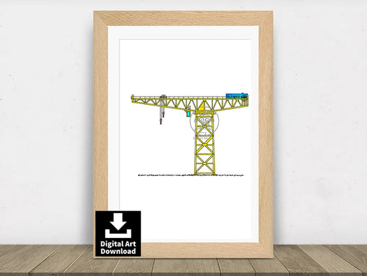 Hammerhead Crane – Construction Crane Digital Illustration Download (E085)