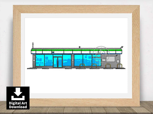 Japanese Family Mart Convenience Store – Digital Illustration Download (E124)