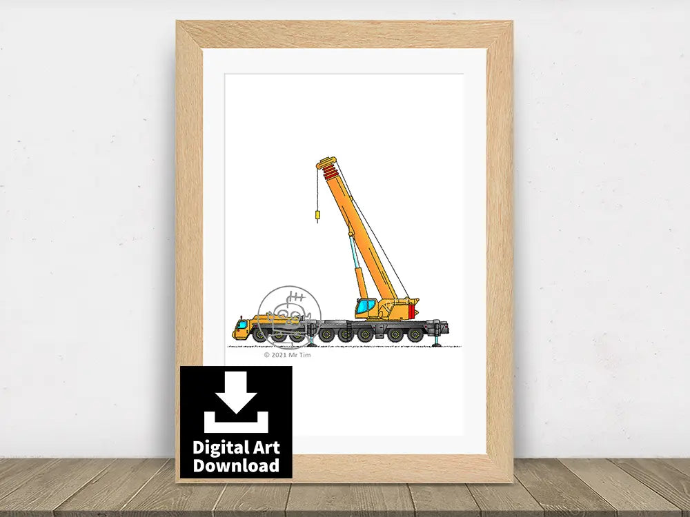 Liebherr LTM 1500-8.1 Mobile Crane – Digital Illustration Download (E076)