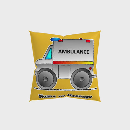 Ambulance Pillow Cushion, Personalized P009