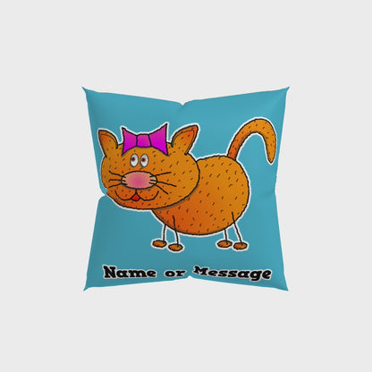 Orange Kitten Pillow Cushion, Personalized P015