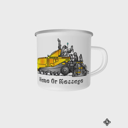 Asphalt Paver Enamel Mug, Personalized T010