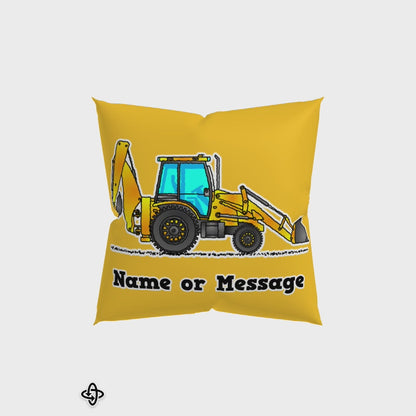 Backhoe Pillow Cushion, Personalized P013