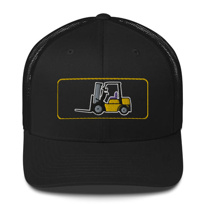 Yellow Forklift Embroidered Trucker Cap