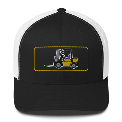 Yellow Forklift Embroidered Trucker Cap