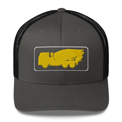 Embroidered Yellow Cement Mixer Truckers Cap