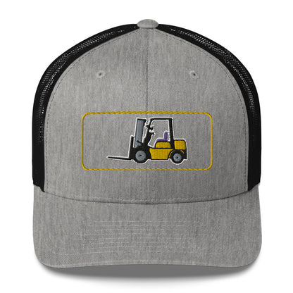 Yellow Forklift Embroidered Trucker Cap