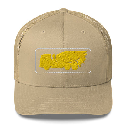 Embroidered Yellow Cement Mixer Truckers Cap