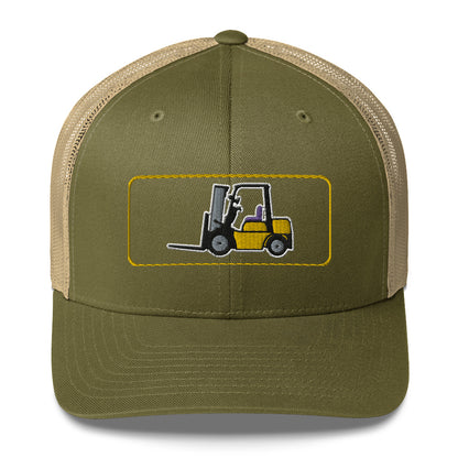 Yellow Forklift Embroidered Trucker Cap