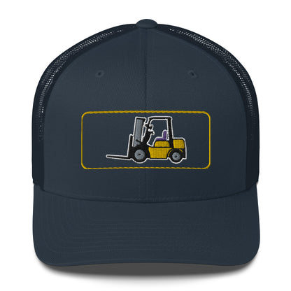 Yellow Forklift Embroidered Trucker Cap