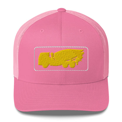 Embroidered Yellow Cement Mixer Truckers Cap