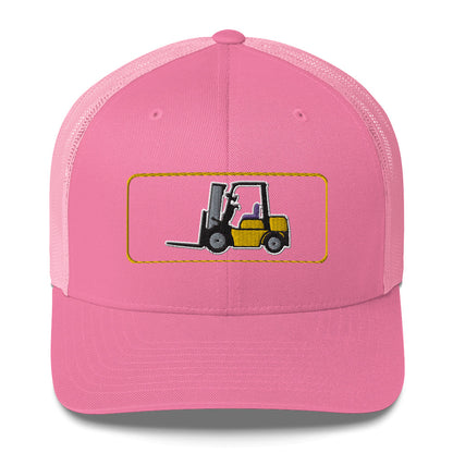 Yellow Forklift Embroidered Trucker Cap