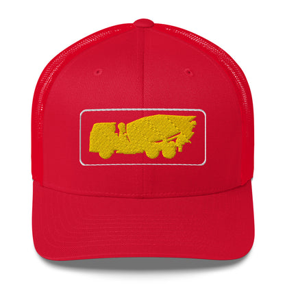 Embroidered Yellow Cement Mixer Truckers Cap