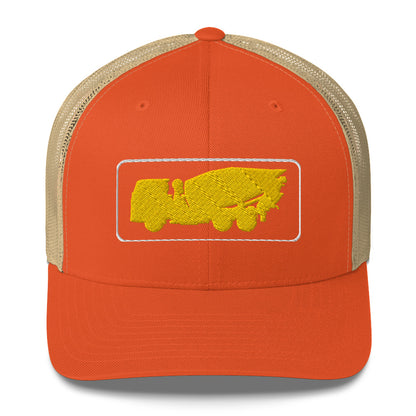 Embroidered Yellow Cement Mixer Truckers Cap