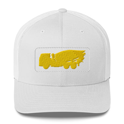 Embroidered Yellow Cement Mixer Truckers Cap