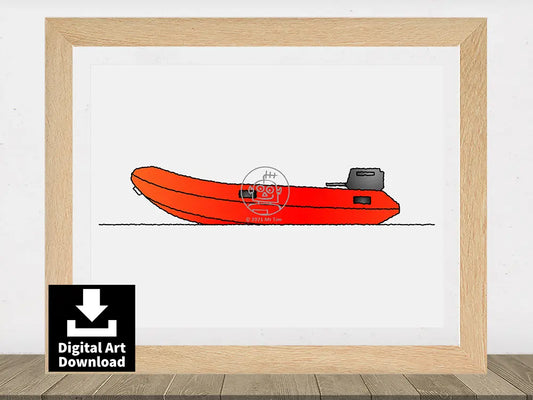 RNLI Inflatable Boat (SIB) – Digital Illustration Download (E070)