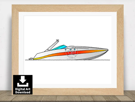 Speed Boat – Digital Illustration Download (E026)