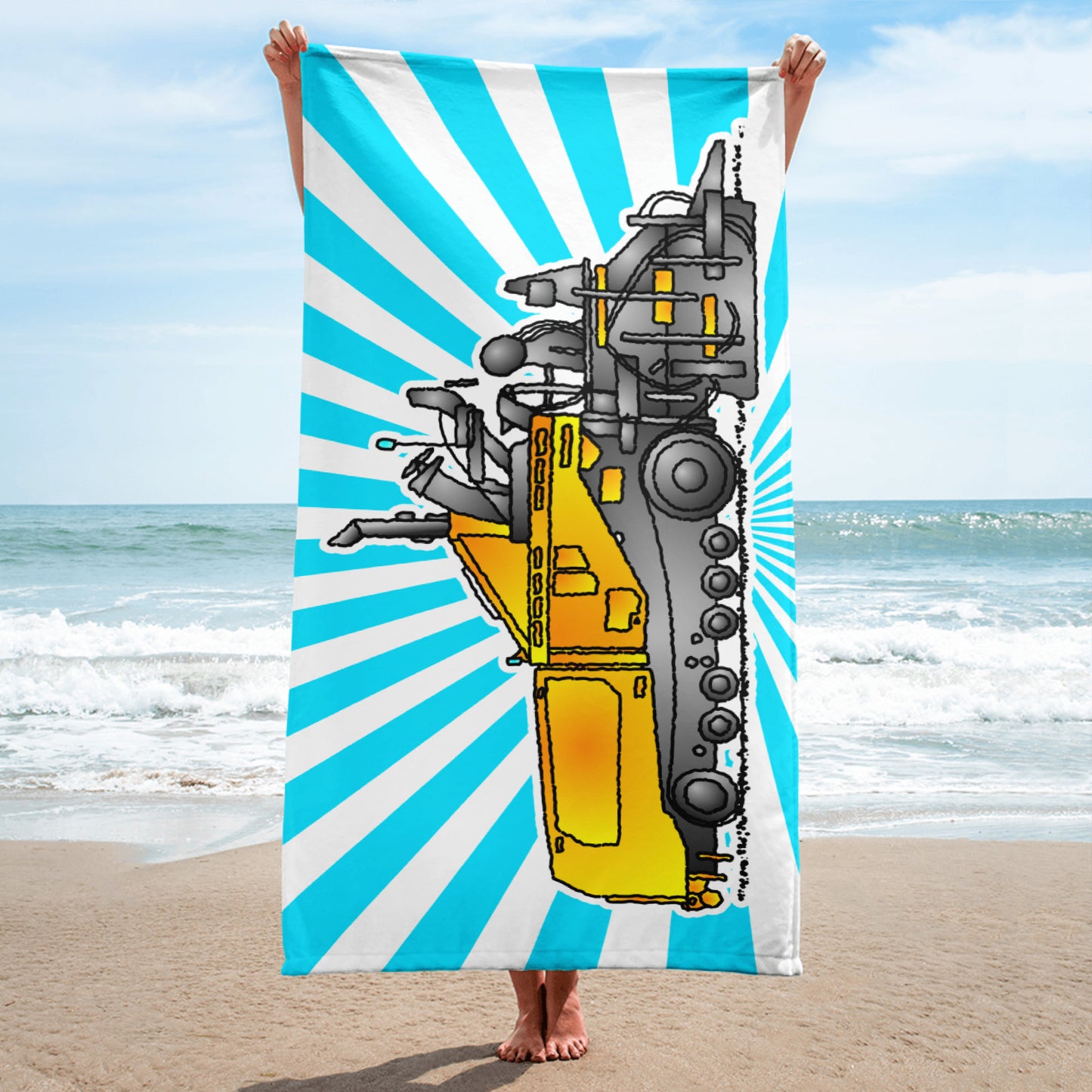 Asphalt Paver Beach & Bath Towel – Soft, Absorbent