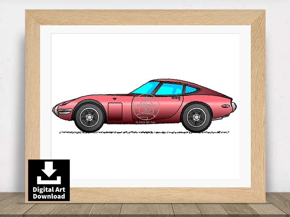 James Bond Car – 1967 Toyota 2000GT Digital Illustration Download (E030)