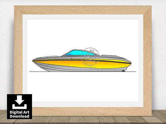 Tracker Marine Tahoe Q6 Sport – Yellow Hull Digital Illustration Download (E120)